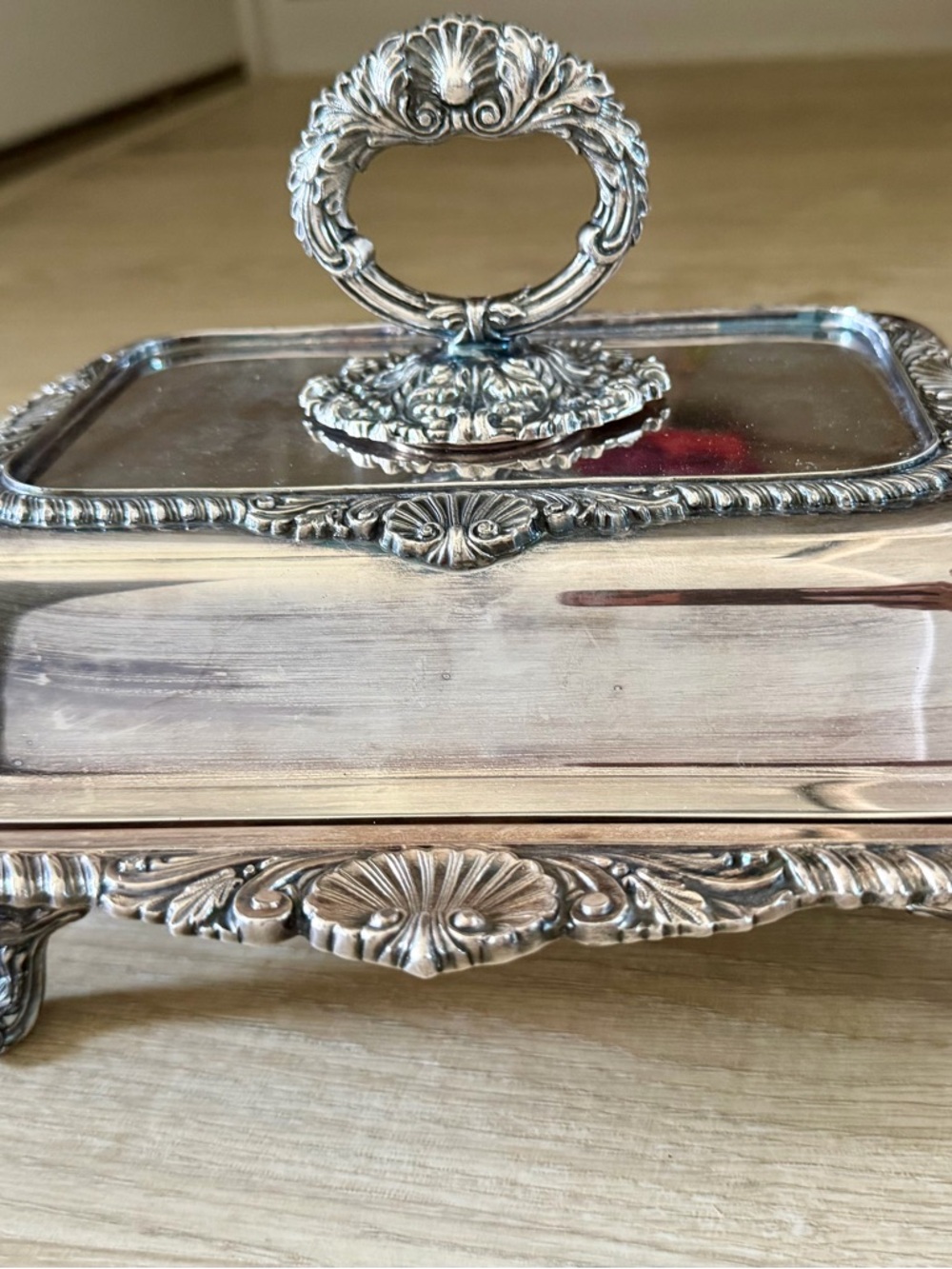 Sterling Inlay Footed Entree Dish